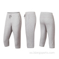 Men Jogger Sport Pantalones de pantalones a medias recortadas